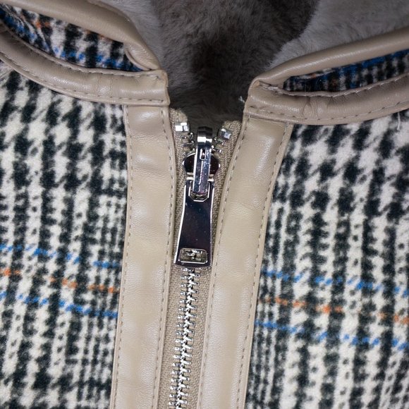 Roberto Bassi Coat Womesn Multicolor M 40 Faux suede & Fur Revirsable Hooded #99 - Picture 5 of 9